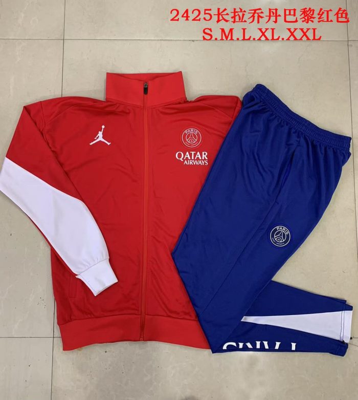 Paris Saint-Germain 24-25 Long Zipper Jacket Red - 图片 9