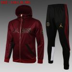 PSG 21/22 Long Zip Hoodie Jordan Maroon S-2XL
