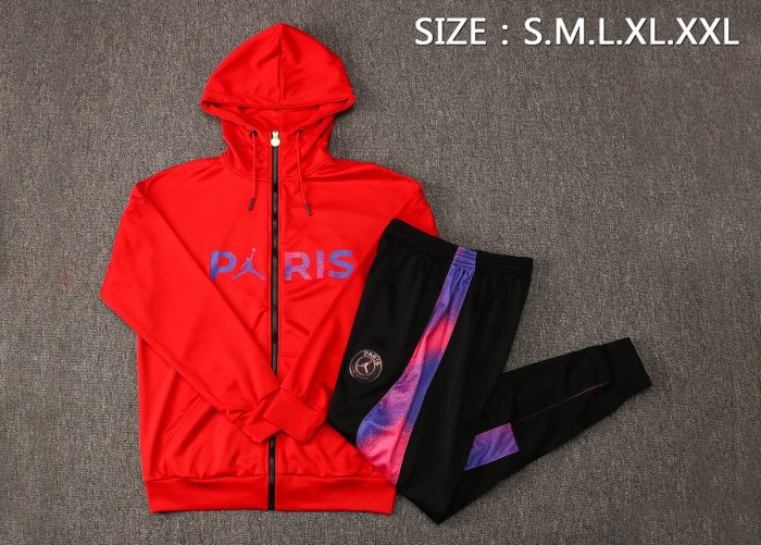 PSG 21/22 Long Zip Jacket Red - 图片 2