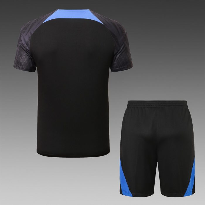 PSG 22-23 Jordan Black Short Sleeve Training Set with 5-inch Shorts - 图片 8