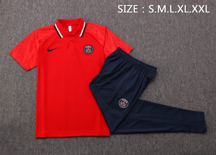 Nike Paris Saint-Germain 22/23 Red Polo Shirt with Pants - 图片 6