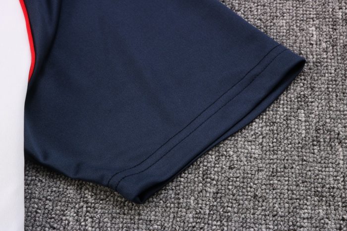 PSG 22/23 Jordan Training Short Sleeve Set in Royal Blue with White Side Stripes and 5-Inch Shorts - 图片 6