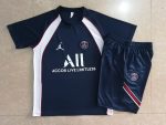 PSG 22/23 Jordan Training Short Sleeve Set in Royal Blue with White Side Stripes and 5-Inch Shorts - 图片 9