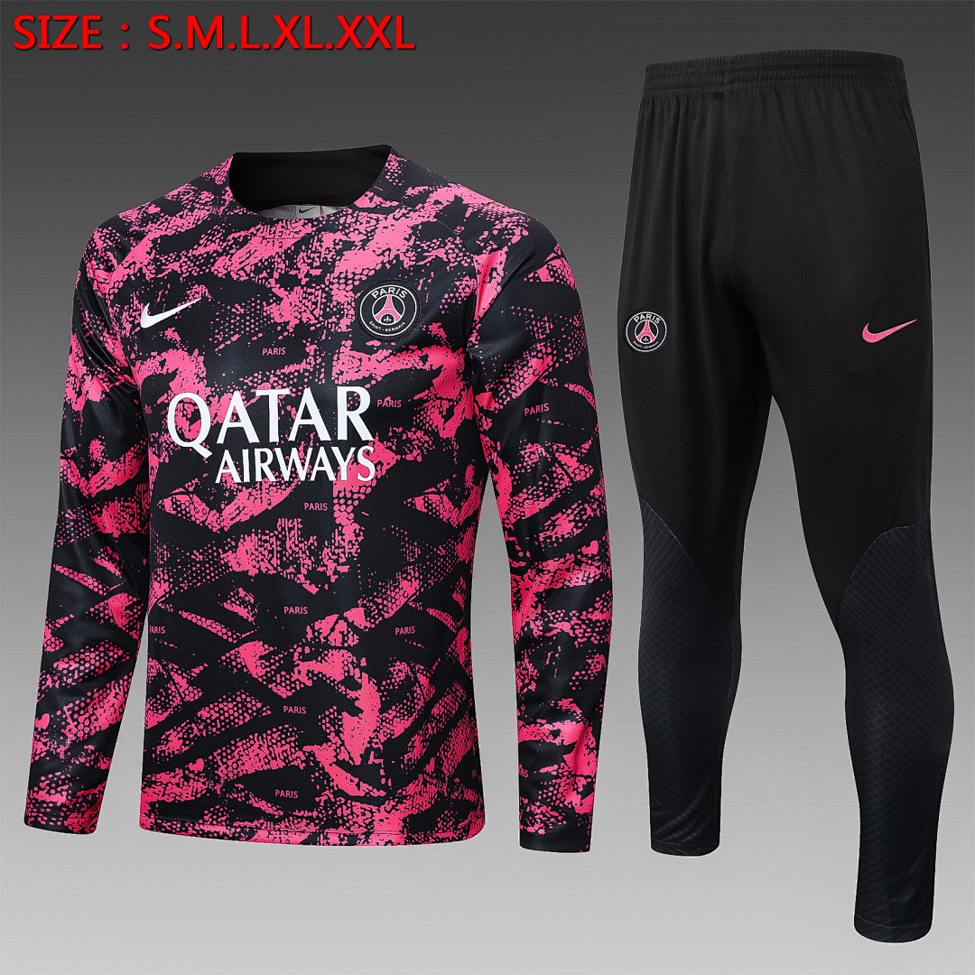 PSG 22-23 Half-Zip Jacket Black Pink (Spray Print)