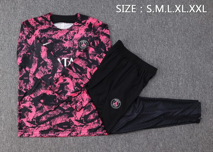 PSG 22-23 Half-Zip Jacket Black Pink (Spray Print) - 图片 2