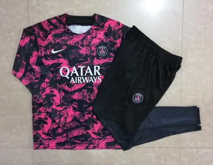 PSG 22-23 Half-Zip Jacket Black Pink (Spray Print) - 图片 9