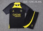 PSG 23/24 Jordan Black Short Sleeve Training Suit with 5-Panel Shorts - 图片 2