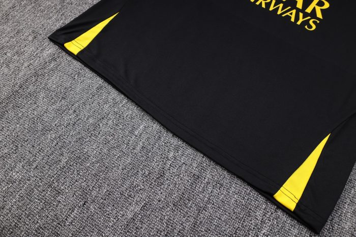 PSG 23/24 Jordan Black Short Sleeve Training Suit with 5-Panel Shorts - 图片 5