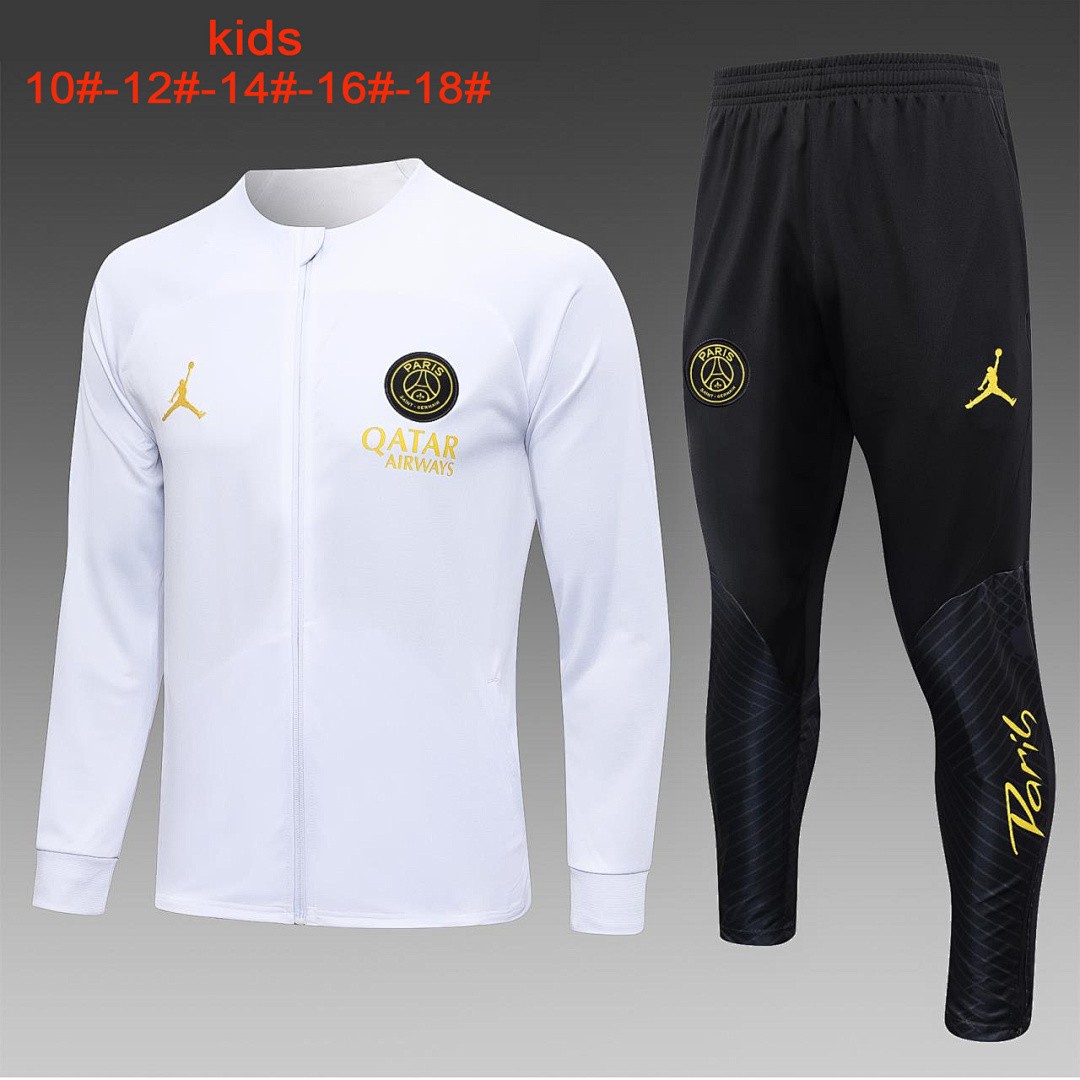 PSG 23-24 Jordan Long Sleeve Jacket White Kids