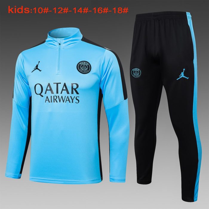 PSG 23-24 Jordan Light Blue Kids Training Jacket - 图片 2