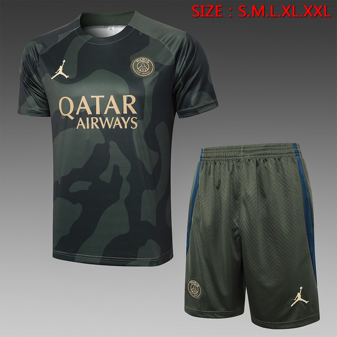 Paris Saint-Germain 24-25 Jordan Dark Green Zebra Print Short Sleeve Training Shirt