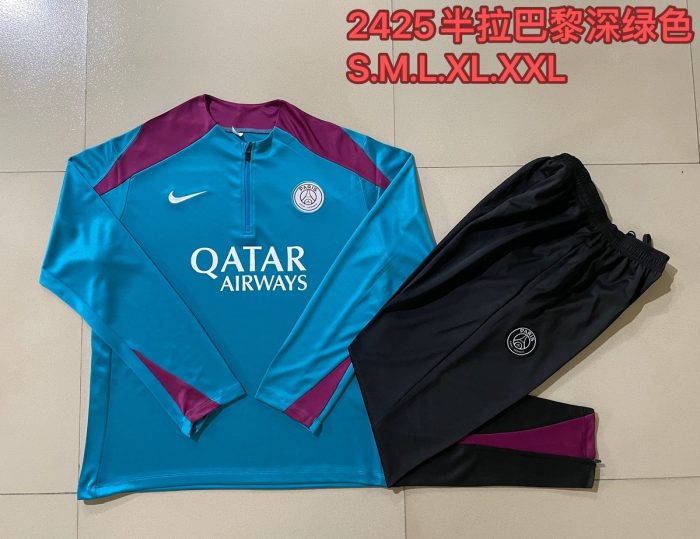Paris Saint-Germain 24/25 Half-Zip Jacket Dark Green - 图片 9