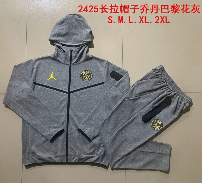 PSG 24-25 Long Zipper Jacket Grey - 图片 6