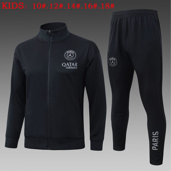Paris Saint-Germain (PSG) Black Kids' Long Zipper Jacket - 图片 2