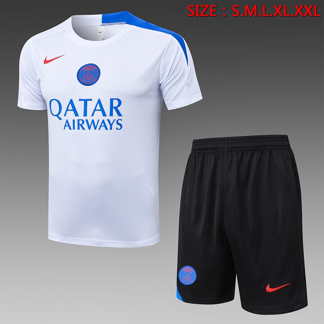 Paris Saint-Germain White T90 Edition Short Sleeve Training Shirt