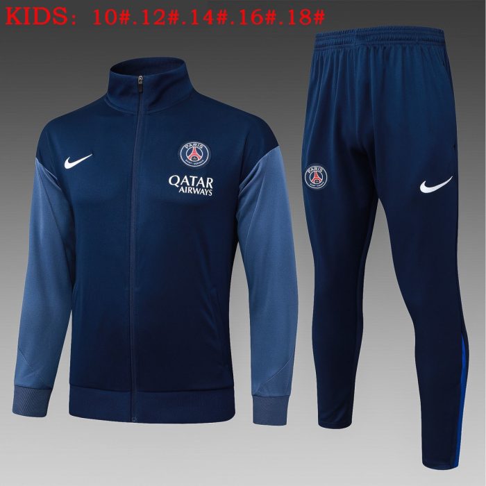 Paris Saint-Germain (PSG) 2025/26 Long Sleeve Training Suit - Grey Sleeves, Kids - 图片 2