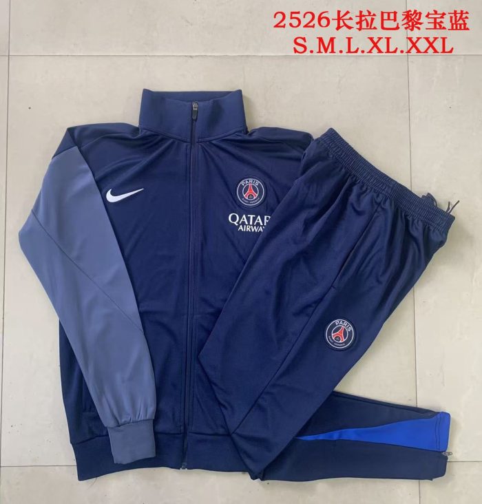 Paris Saint-Germain (PSG) 2025/26 Long Sleeve Training Suit - Grey Sleeves, Kids - 图片 3