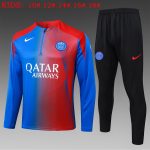 Paris Saint-Germain Blue Red Splatter Half-Zip Jacket Kids