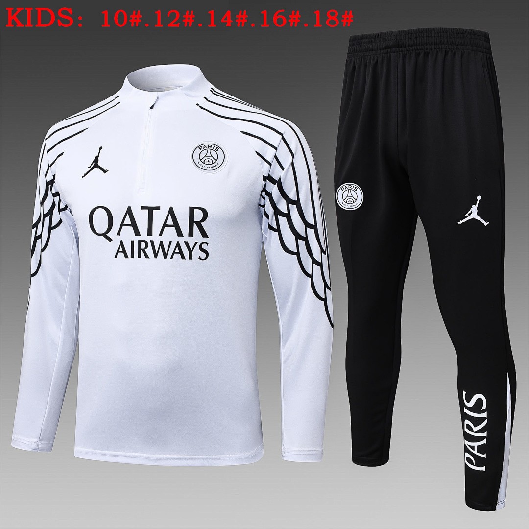 JER-7158_1 Jordan Paris White Splash Kids' Half-Zip Jacket - 图片 1