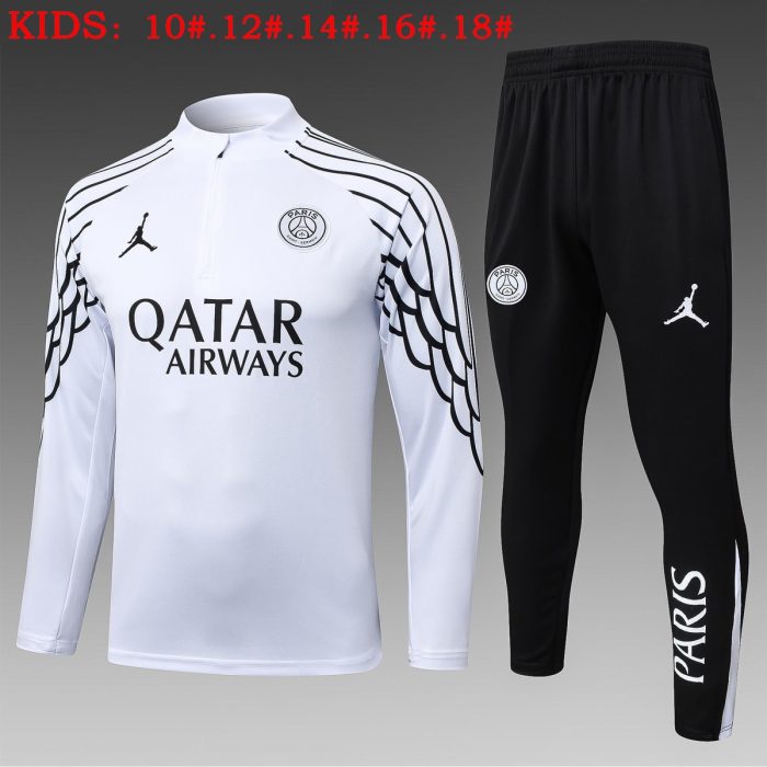 Jordan Paris White Splash Kids' Half-Zip Jacket - 图片 2