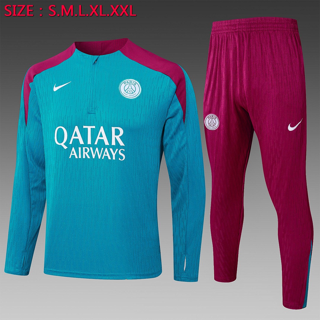 Paris Saint-Germain 24-25 Player Version Half-Zip Jacket in Lake Blue