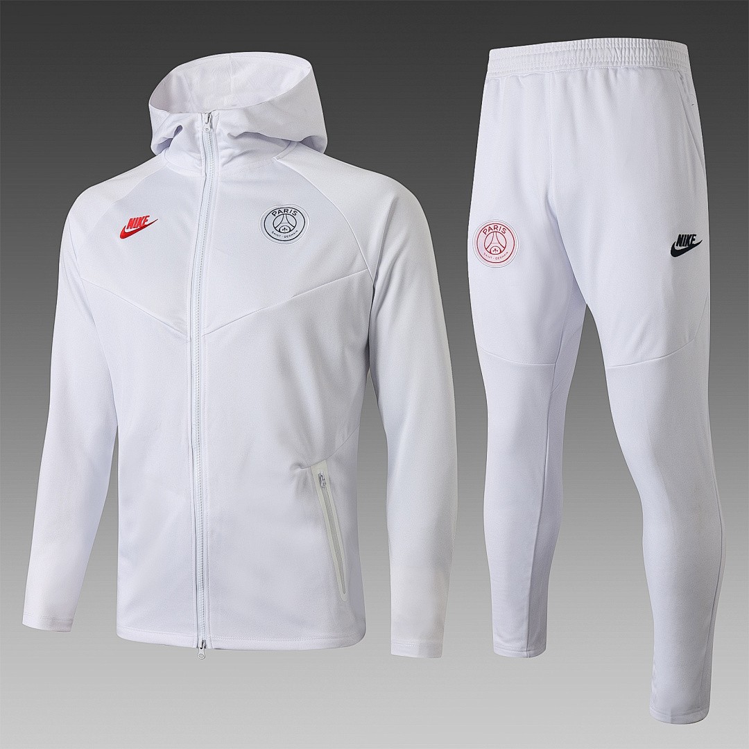 PSG 2019/2020 Long Zip Jacket White