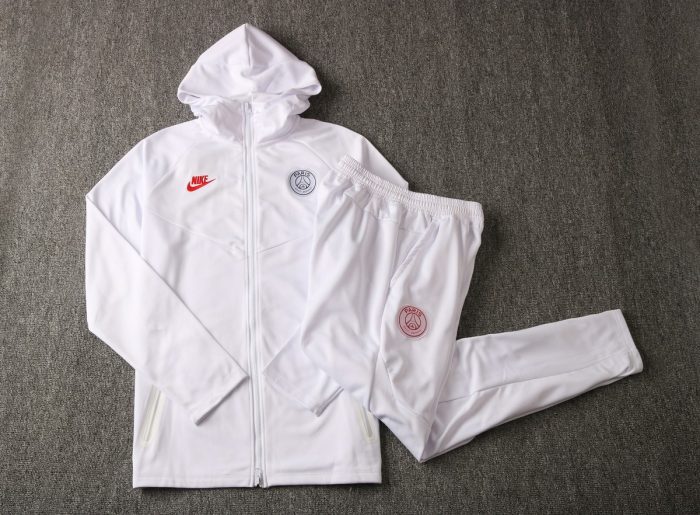 PSG 2019/2020 Long Zip Jacket White - 图片 8