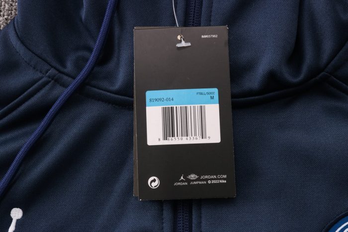 PSG 21-22 Long Zip Jacket with Hood, Blue - 图片 4