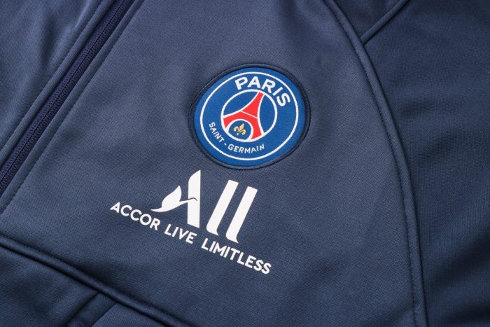 PSG 21-22 Long Zip Jacket with Hood, Blue - 图片 6