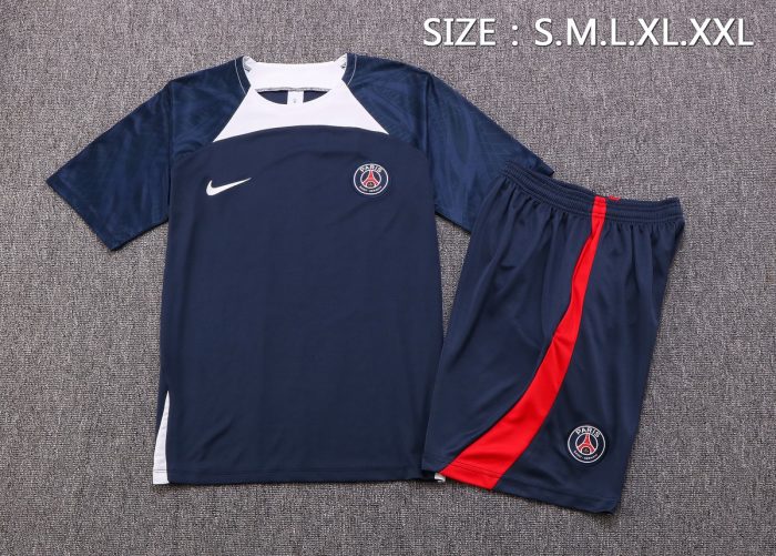 Nike Paris Saint-Germain 22/23 Blue Short Sleeve Training Set with 5-Inch Shorts - 图片 7