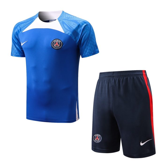 Nike Paris Saint-Germain 22/23 Short Sleeve Training Set with 5-Inch Shorts in Colorful Blue - 图片 3