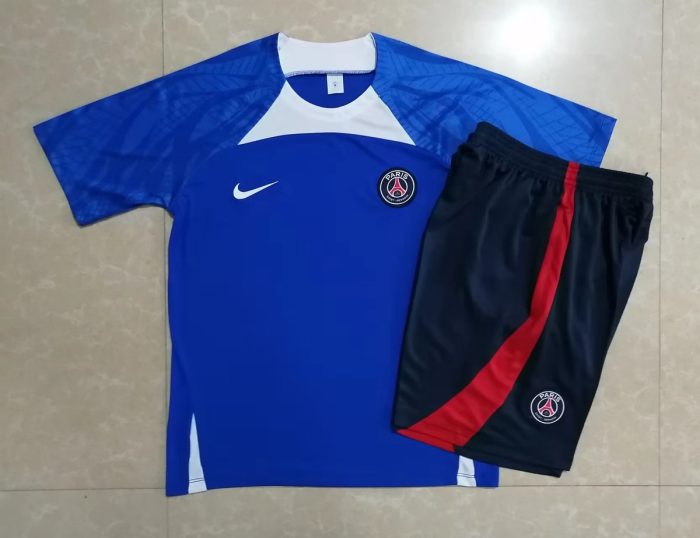 Nike Paris Saint-Germain 22/23 Short Sleeve Training Set with 5-Inch Shorts in Colorful Blue - 图片 4