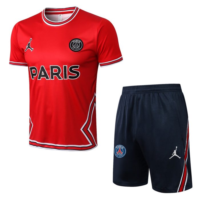 PSG 22-23 Jordan Red Short Sleeve Training Set with 5-Inch Shorts - 图片 8