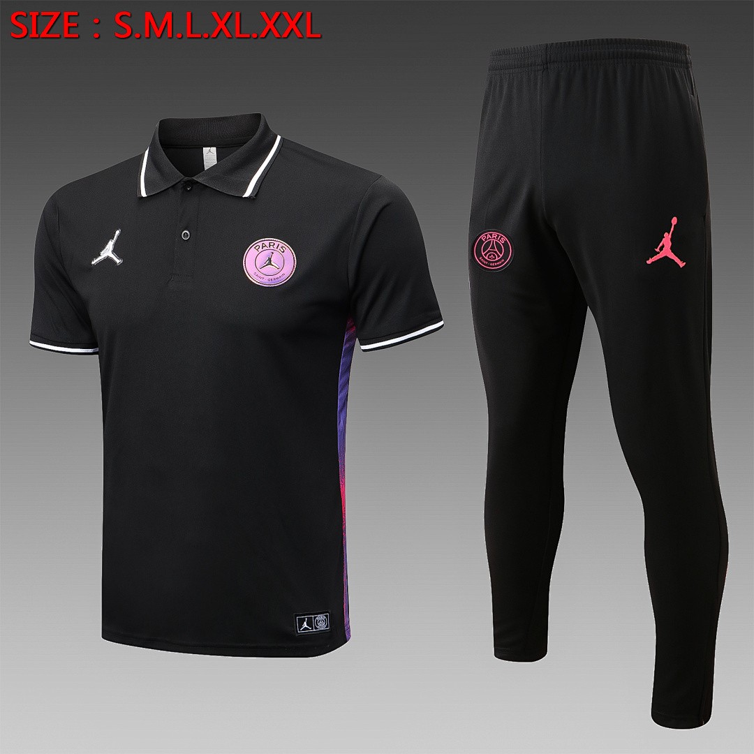 PSG 22/23 Black Polo Shirt (Bright Logo)
