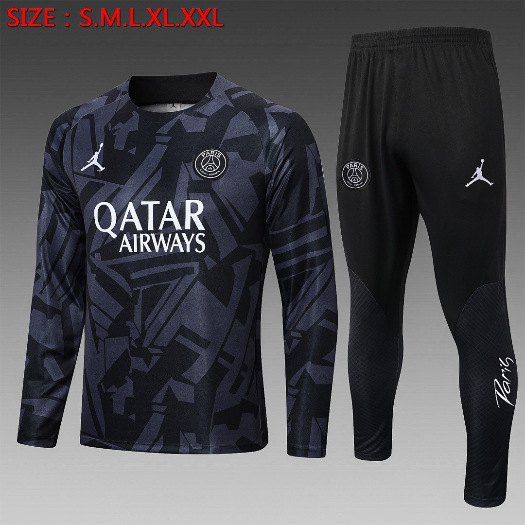 PSG 22/23 Jordan Round Neck Training T-Shirt Dark Gray