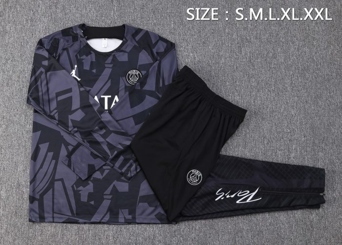 PSG 22/23 Jordan Round Neck Training T-Shirt Dark Gray - 图片 2