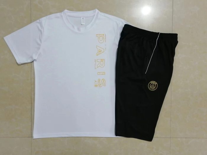 PSG 23-24 Jordan White Short Sleeve Training Set with 3/4 Pants - 图片 9