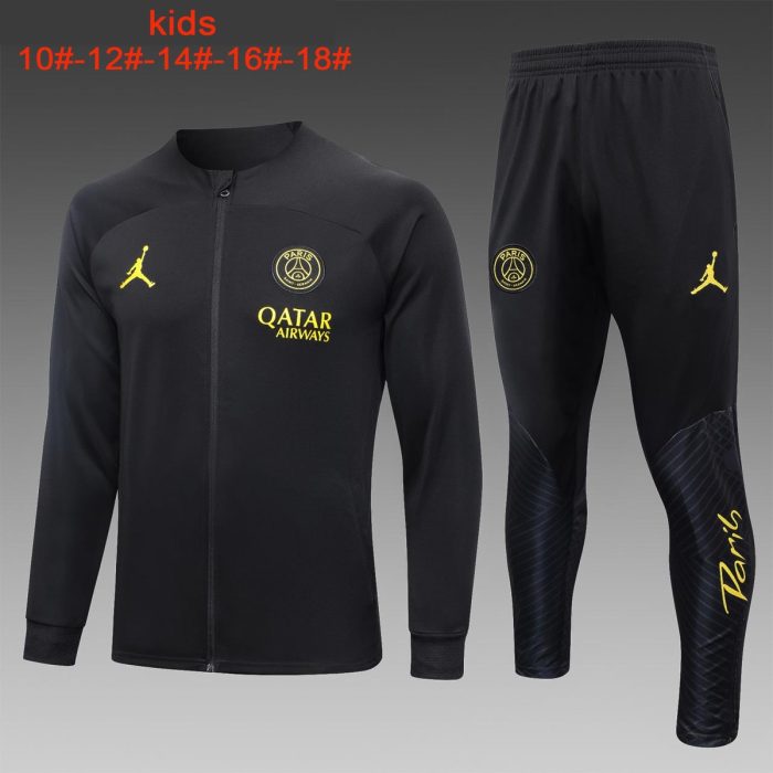PSG 23-24 Jordan Black Kids' Long Zip Jacket - 图片 2