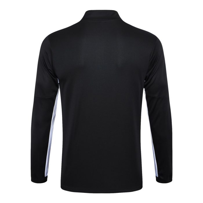 PSG 23-24 Black Half-Zip Jacket with White Shoulders - 图片 7
