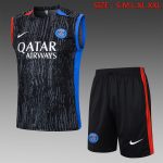 Paris Saint-Germain 23-24 Vest Black with Red and Blue Sleeve Trim