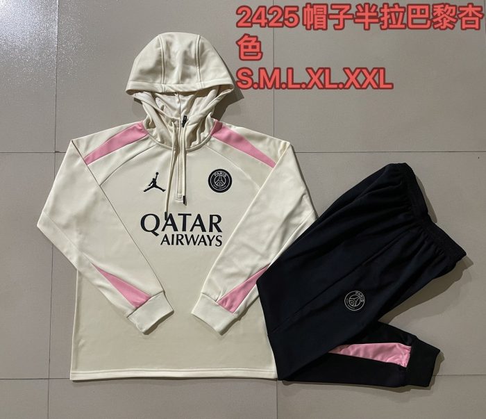 Paris Saint-Germain 24/25 Half-Zip Hoodie Jordan Paris Apricot - 图片 9