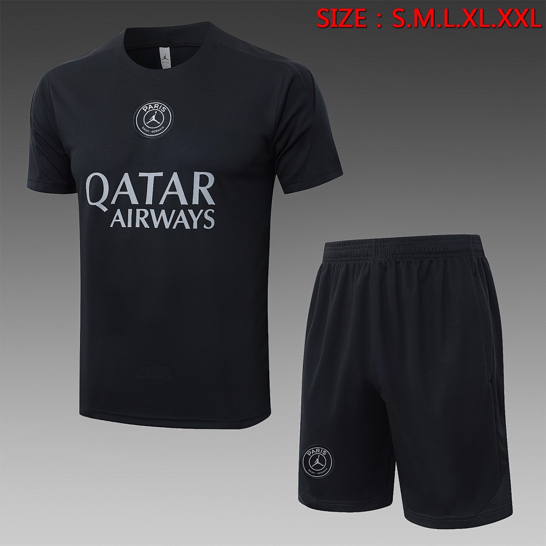 JER-7194_1 Jordan Paris Black Short Sleeve (Gray Logo) - 图片 1