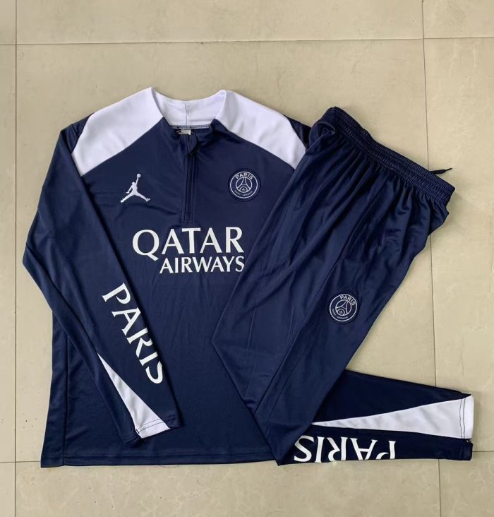 Paris Saint-Germain 2025/26 Half-Zip Jacket Blue with White Shoulders - 图片 9