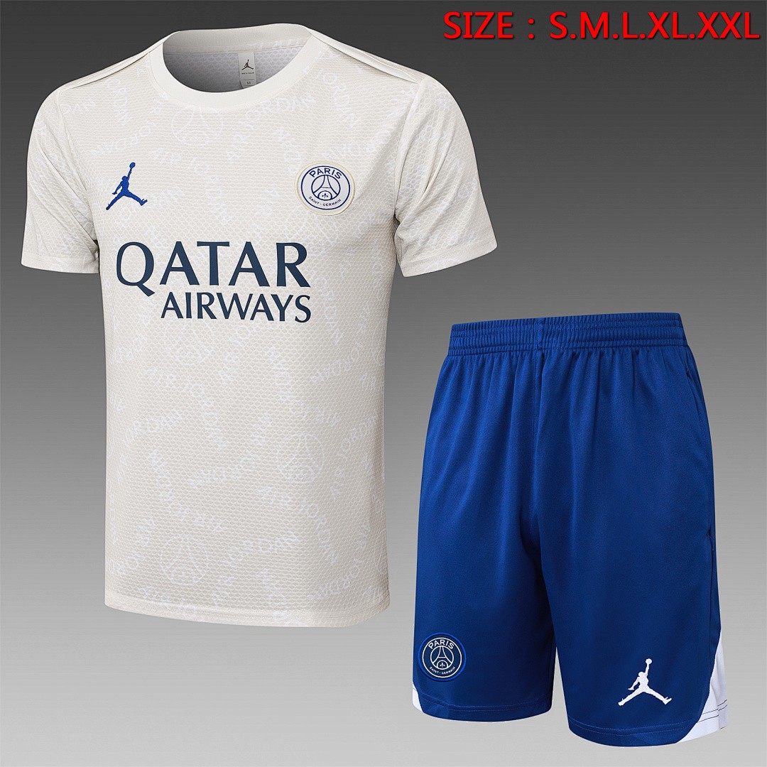 Paris Saint-Germain 24-25 Short Sleeve Jordan Light Grey Splatter T-Shirt
