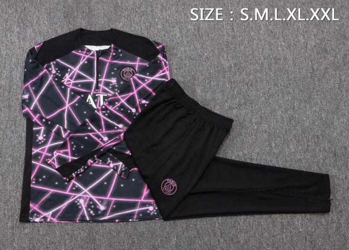 Paris Saint-Germain 2024 Black Starry Sky Print Half-Zip Jacket - 图片 2