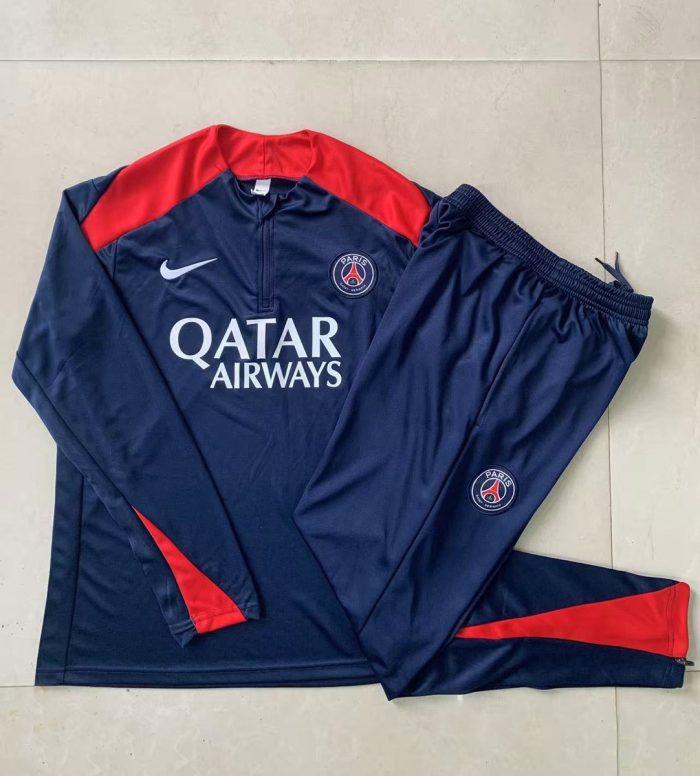 Paris Saint-Germain 2025/26 Half-Zip Jacket Kids - Blue (Red Shoulder) - 图片 4