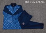 Paris Saint-Germain 2024 Half-Zip Jacket Blue Grid Print - 图片 2