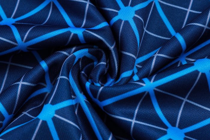 Paris Saint-Germain 2024 Half-Zip Jacket Blue Grid Print - 图片 4
