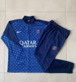Paris Saint-Germain 2024 Half-Zip Jacket Blue Grid Print - 图片 9