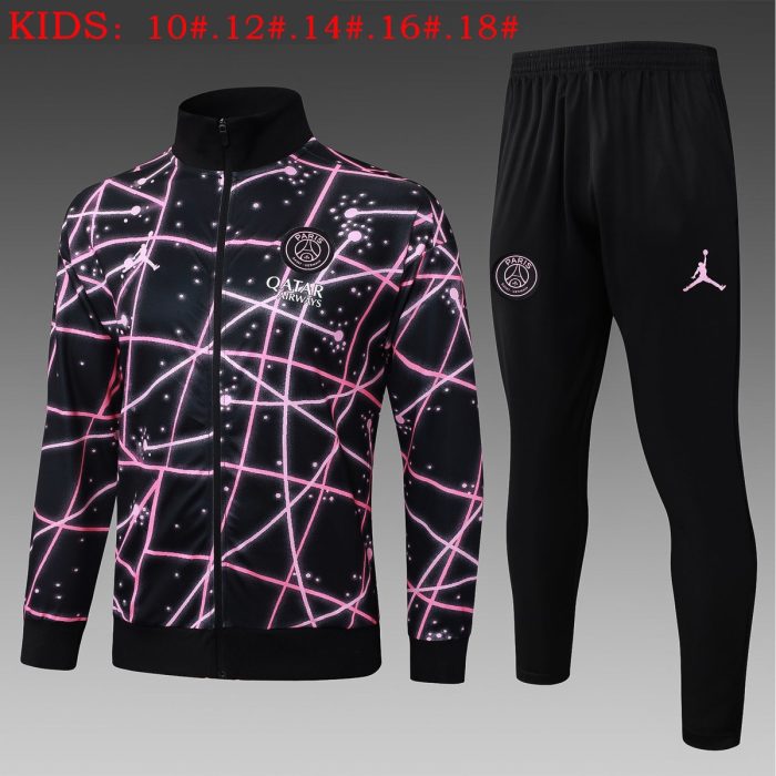 Paris Saint-Germain Black Starry Sky Print Kids Long Zipper Jacket - 图片 2